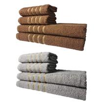 Kit 8 Toalhas Grossas e Grandes Montreal 4 Banhos 4 Rostos Marrom+Cinza Kit 8 Toalhas Grossas e Grandes Montreal 4 Banhos 4 Rostos Marrom+Cinza