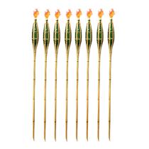 Kit 8 Tochas De Bambu Iluminação Decoração Tocha Luau