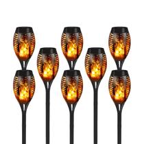 Kit 8 Tochas Solar P ZON Luminária solar de LED com Efeito Chama para Decoração de Jardim