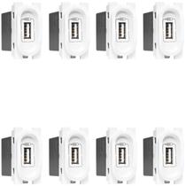 Kit 8 Tomada Carregador Usb Nereya Pial 1500ma Branco Kit 8 Tomada Carregador Usb Nereya Pial 1500ma Branco
