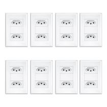 Kit 8 Tomadas Dupla Padrão 2P+T Dist 4x2 10A Evidence - FAME