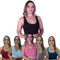 Kit 8 Top Nadador Suplex Academia Fitness Cores Lindas