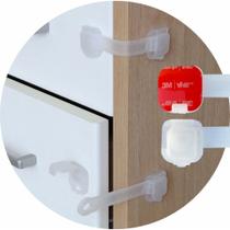 Kit 8 Trava Gaveta Armário Geladeira Porta Vaso Sanitário Segurança Protetor Infantil A Tóxico Bebe Cor:Transparente