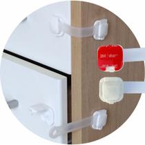 Kit 8 Trava Gaveta Armário Geladeira Porta Vaso Sanitário Segurança Protetor Infantil A Tóxico Bebe