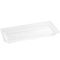 Kit 8 Travessas Cristal Pearl Wolff 30x13x3cm para Servir Frios Pães Doces Retangular Bandeja