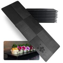 Kit 8 Travessas Retangulares Retas 33cm Pretas em Melamina Kanpai para Sushi Restaurante Japones Oriental Bestfer