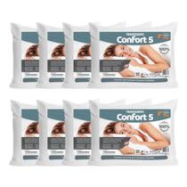 Kit 8 Travesseiros Faiber Flex Confort 5 Alto Antialérgico