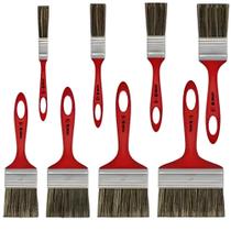 Kit 8 Trinchas 1/2" à 4” Polegadas Tigre Pincel Simples Pintura Acrílica Cabo Plástico Parede Profissional Natural Angular Cerdas Macias Larga