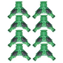 Kit 8 Un. Conexão Y com 2 Saídas Para Conector Engate Rápido De Torneira de Jardim com Abre e Fecha