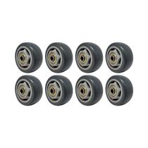 Kit 8 un roda pvc cinza 3 pol 80kg p/ rodízio