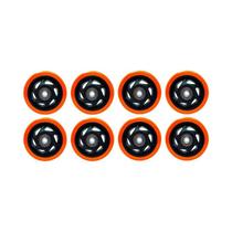 Kit 8 un roda pvc laranja 4 pol 100kg p/ rodízio