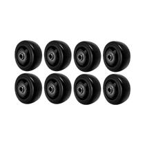 Kit 8 un roda pvc preto 3 pol 80kg p/ rodízio