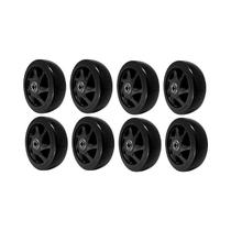 Kit 8 un roda pvc preto 5 pol 110kg p/ rodízio Kit 8 un roda pvc preto 5 pol 110kg p/ rodízio