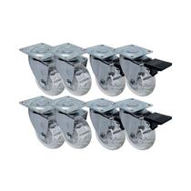 Kit 8 un roda rodízio giratório freio gel 1,3/8 pol 40mm