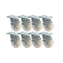 Kit 8 un roda rodízio giratório freio nylon 5 pol 130mm Kit 8 un roda rodízio giratório freio nylon 5 pol 130mm