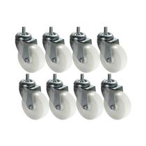 Kit 8 un roda rodízio giratório rosca nylon 3 pol 75mm