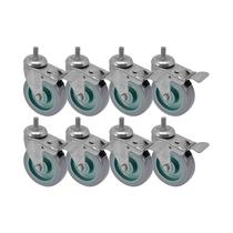 Kit 8 un roda rodízio giratório rosca trava pvc bp 5" 130mm Kit 8 un roda rodízio giratório rosca trava pvc bp 5" 130mm