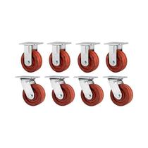 Kit 8 un rodízio fixo e giratório celeron marrom 5" 127mm Kit 8 un rodízio fixo e giratório celeron marrom 5" 127mm