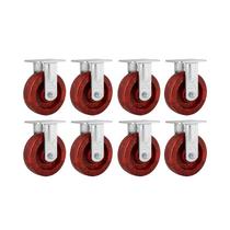 Kit 8 un rodízio roda fixo celeron marrom 6" 152mm 400kg