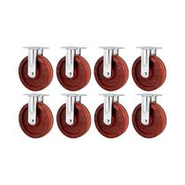 Kit 8 un rodízio roda fixo celeron marrom 8" 203mm 600kg