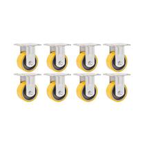 Kit 8 un rodízio roda fixo poliuretano ferro 5 127mm 250kg Kit 8 un rodízio roda fixo poliuretano ferro 5 127mm 250kg