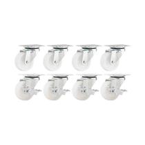 Kit 8 un rodízio roda giratório e freio nylon 2" 50mm 60kg