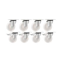 Kit 8 un rodízio roda giratório e freio nylon 5" 127mm