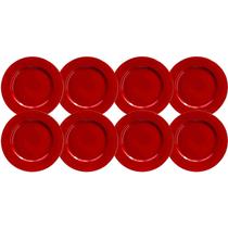 Kit 8 Un Sousplat Vermelho Polipropileno 33Cm Rafimex