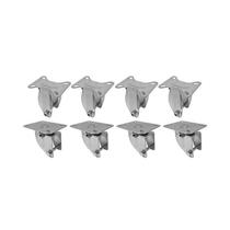 Kit 8 un suporte garfo fixo e giratório 3 pol p/ rodízio