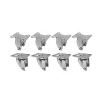 Kit 8 un suporte garfo fixo e giratório 5 pol p/ rodízio