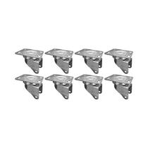 Kit 8 un suporte garfo giratório 2 pol p/ rodízio