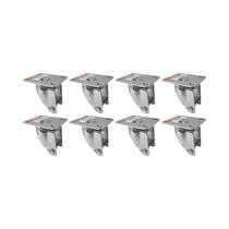 Kit 8 un suporte garfo giratório 4 pol p/ rodízio