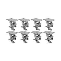 Kit 8 un suporte garfo giratório freio 4 pol p/ rodízio