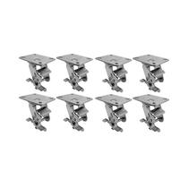 Kit 8 un suporte garfo giratório freio 4 pol p/ rodízio Kit 8 un suporte garfo giratório freio 4 pol p/ rodízio