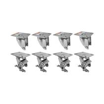 Kit 8 un suporte garfo giratório freio 5 pol p/ rodízio Kit 8 un suporte garfo giratório freio 5 pol p/ rodízio