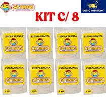Kit 8 Und Estopas 1kg Multiuso Limpeza Polimento Automotivo