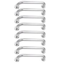 Kit 8 Uni. Alça Apoio Banheiro Barra Inox 30cm Idoso Cadeirante Deficiente Acessibilidade