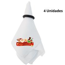 Kit 8 unid guardanapos tecido estampa natal c/ prendedores - Mdecorações