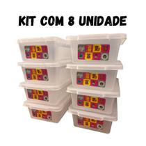 Kit 8 unidades caixa/pote organizador c/ tampa 2,5l biopratika dup Kit 8 unidades caixa/pote organizador c/ tampa 2,5l biopratika dup