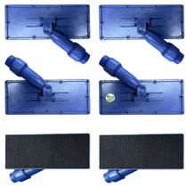 Kit 8 Unidades Suporte LT Com tiras autocolantes Limpa Tudo Sanches Azul Articulado Para Fibras Com Giro 360 Limpeza de Cantos