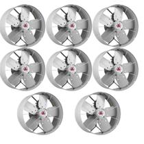 Kit 8 unidades - venti delta exaustor 30 cm 220 v cinza axial industrial 803002