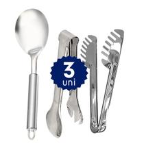 Kit 8 Utensílios Cozinha Aço Inox Completo Profissional Resistente Restaurante Buffet