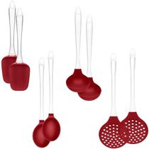 Kit 8 Utensílios de Cozinha Silicone Up Home Cabo Acrílico Kit 8 Utensílios de Cozinha Silicone Up Home Cabo Acrílico