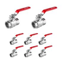 Kit 8 Válvula De Esfera Dn 20 3/4 Pol Cromado Docol