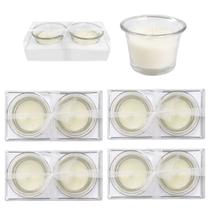 Kit 8 Velas com Castiçal Vidro Decoração Ambiente