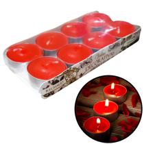 Kit 8 Velas Flutuantes Decorativas Modelo Rechaud cor Vermelha Natal Dia dos Namorados