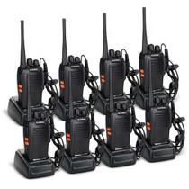 Kit 8 Walkie Talkies Baofeng BF-777S 16 Canais Alcance 12km Base Carregadora Fone