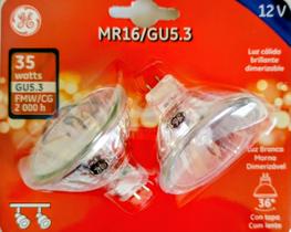 Kit 8 x Lampadas Halogena Dicroica 35W 12V GU 5.3 Marca General Eletric 3000 K Branco quente Amarela