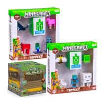 Kit 80 Blocos Magnéticos e 6 Bonecos Minecraft Sortido
