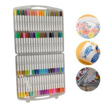 Kit 80 Canetas Marcador Acrílico Permanente Colorida Brush